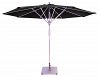 781sr20 - Galtech International - 11' Deluxe Pulley Lift Commercial Round Umbrella 20: Black SR: SilverSuncrylic -