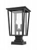 571PHBS-SQPM-BK - Z-Lite - Seoul - 113.25 Inch Two Light Outdoor Post Mount Black Finish with Clear Glass - Seoul