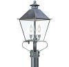 PCD9138NAB - Troy Lighting - Montgomery - Four Light Outdoor Post Lantern Natural Aged Brass Finish with Clear Seeded Glass - Montgomery