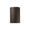 CER-1260W-STOS - Justice Design - Large Cylinder Closed Top Outdoor Sconce Slate Marble Finish (Smooth Faux)Smooth Faux - Ambiance