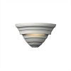 CER-1865-MAT-GU24-PNUP - Justice Design - Supreme Corner Sconce Matte White Finish (Glaze)Glazed - Ambiance