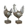 015717 - Elk-Home - Avery Hill - 15.5 Chickens (Set of 2)Aged Hickory/Antique Silver/Antique Silver Finish - Avery Hill