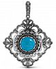 American West Turquoise Concha Pendant Enhancer in Sterling Silver