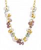 Catherine Malandrino Women's Multicolored Clustered Yellow Gold-Tone Beaded Necklace