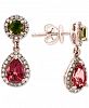Effy Multi-Tourmaline (2-1/5 ct. t. w. ) & Diamond (1/4 ct. t. w. ) Drop Earrings in 14k Rose Gold