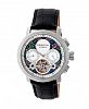 Heritor Automatic Aura Silver & White Leather Watches 44mm