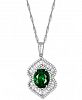 Cubic Zirconia & Simulated Stone Pendant Necklace in Sterling Silver