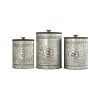 2499-BEL-3378525 - Bailey Street Home - Lewis Dale - 14-inch Pet Canisters (Set of 3)Antique Silver Finish - Lewis Dale