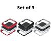 3Pks Navor Thin Metal Frame Magnet Adsorption Case for Apple Watch -Series 1 2 3 4 & 5 - Silver/Red/Black - 40MM