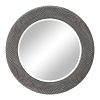 09388 - Uttermost - Aziza - 35 Inch Round Mirror Metallic Silver/Steel Gray Glaze Finish - Aziza