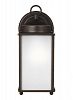 8593001EN3-71 - Generation Lighting - New Castle - 10.25 Inch 9.3W 1 LED Large Outdoor Wall Lantern Antique Bronze Finish With Satin Etched Glass - New Castle