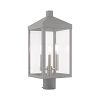 20592-80 - Livex Lighting - Nyack - 19.5 Inch Three Light Outdoor Post Top Lantern Nordic Gray Finish with Clear Glass - Nyack