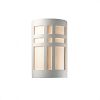 CER-7295W-CRK - Justice Design - Ambiance - Large Cross Window Open Top and Bottom Outdoor Wall Sconce White Crackle E26 Medium Base IncandescentChoose Your Options - AmbianceG��