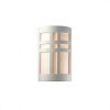CER-7285W-TRAG - Justice Design - Ambiance - Small Cross Window Open Top and Bottom Outdoor Wall Sconce Greco Travertine E26 Medium Base IncandescentChoose Your Options - AmbianceG��