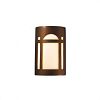 CER-7385W-CRK - Justice Design - Ambiance - Small Arch Window Open Top and Bottom Outdoor Wall Sconce White Crackle E26 Medium Base IncandescentChoose Your Options - AmbianceG��