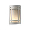 CER-7495-WHT - Justice Design - Ambiance - Large Craftsman Window Open Top and Bottom Wall Sconce Gloss White E26 Medium Base IncandescentChoose Your Options - AmbianceG��