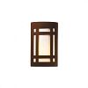 CER-7485W-PATV - Justice Design - Ambiance - Small Craftsman Window Open Top and Bottom Outdoor Wall Sconce Verde Patina E26 Medium Base IncandescentChoose Your Options - AmbianceG��