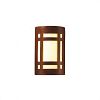 CER-7485W-HMPW - Justice Design - Ambiance - Small Craftsman Window Open Top and Bottom Outdoor Wall Sconce Hammered Pewter E26 Medium Base IncandescentChoose Your Options - AmbianceG��