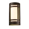 CER-7497W-HMBR - Justice Design - Ambiance - Really Big Craftsman Window Open Top and Bottom Outdoor Wall Sconce Hammered Brass E26 Medium Base IncandescentChoose Your Options - AmbianceG��