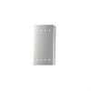 CER-0920W-CRK - Justice Design - Ambiance - Small Rectangle with Perfs Closed Top Outdoor Wall Sconce White Crackle E26 Medium Base IncandescentChoose Your Options - AmbianceG��