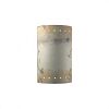 CER-1295W-TRAM - Justice Design - Ambiance - Large Cylinder with Perfs Open Top and Bottom Outdoor Wall Sconce Mocha Travertine E26 Medium Base IncandescentChoose Your Options - AmbianceG��