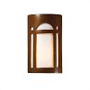CER-5390W-ANTG - Justice Design - Ambiance - Large ADA Arch Window Closed Top Outdoor Wall Sconce Antique Gold E26 Medium Base IncandescentChoose Your Options - AmbianceG��
