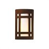 CER-5490W-VAN - Justice Design - Ambiance - Large ADA Craftsman Window Closed Top Outdoor Wall Sconce Vanilla Gloss E26 Medium Base IncandescentChoose Your Options - AmbianceG��