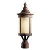 10906PR - Kichler-Lighting-Canada - Randolph - One Light Outdoor Post Mount Prairie Rock Finish with Umber Etched Seedy Glass - Randolph