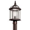 49187TZL18 - Kichler-Lighting-Canada - Barrie - 18 Inch 10W 1 LED Outdoor Post Lantern Tannery Bronze Finish with Clear Beveled Glass - Barrie