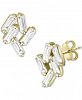 Argento Vivo Cubic Zirconia Baguette Cluster Stud Earrings in Gold-Plated Sterling Silver