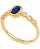 Sapphire (5/8 ct. t. w. ) & Diamond (1/10 ct. t. w. ) Ring in 14k Gold
