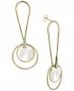Argento Vivo Mother-of-Pearl Circle Drop Earrings in Gold-Plated Sterling Silver