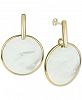 Argento Vivo Mother-of-Pearl Disc Drop Earrings in Gold-Plated Sterling Silver