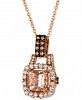 Le Vian Peach Morganite (1 ct. t. w. ) & Diamond (1/2 ct. t. w. ) 18" Pendant Necklace in 14k Rose Gold