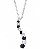 Black Sapphire (5/8 ct. t. w. ) & White Topaz (1/3 ct. t. w. ) Journey 18" Pendant Necklace in Sterling Silver