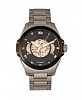 Reign Henley Automatic Black Dial, Semi-Skeleton Silver Stainless Steel Watch 44mm