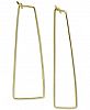 Argento Vivo Large Rectangle Large Hoop Earrings in Gold-Plated Silver
