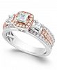 Diamond Two Tone Ring (1 ct. t. w. ) in 14k White Gold and 14k Rose Gold