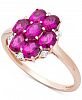 Certified Ruby (1-3/4 ct. t. w. ) & Diamond Accent Cluster Ring in 14k Gold