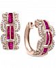 Effy Certified Ruby (1-1/4 ct. t. w. ) & Diamond (3/4 ct. t. w. ) Hoop Earrings in 14k Rose Gold