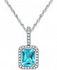 Paraiba Mystic Topaz (1-1/10 ct. t. w. ) & Diamond (1/8 ct. t. w. ) 18" Pendant Necklace in 14k White Gold