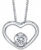 Sirena Diamond Open Heart 18" Pendant Necklace (1/8 ct. t. w. ) in 14k White Gold