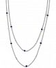 Effy Sapphire (2-1/4 ct. t. w) & Diamond (1/6 ct. t. w. ) 36" Station Necklace in 14k White Gold