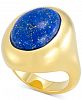 Signature Gold Lapis Lazuli Statement Ring in 14k Gold Over Resin, Created for Macy's