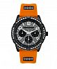 Sean John Men's Dress Sport 3 Hands Orange Silicon Strap Watch 46mm
