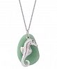 Pendant Necklace with Seahorse Charm in Sterling Silver