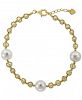 Effy Cultured Freshwater Pearl (3-1/2 & 10-1/2mm) Link Bracelet in 18k Gold-Plated Sterling Silver