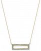 Argento Vivo White Beaded Bar 18" Pendant Necklace in Gold-Plate Over Sterling Silver