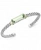 Effy Green Quartz (6-1/3 ct. t. w. ) & Diamond (1/8 ct. t. w. ) Bangle Bracelet in Sterling Silver and 18k Gold Over Sterling Silver