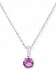 Lab Created Pink Sapphire 18" Pendant Necklace (5/8 ct. t. w. ) in 14k White Gold